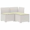 vidaXL 3-zits tuinbank met kussens in rattanlook 3-zits PP Wit