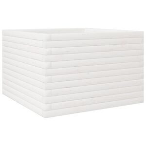 vidaXL Plantenbak 70x70x45,5 cm massief grenenhout wit