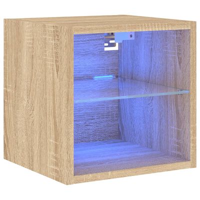 vidaXL Tv-wandmeubel met LED-verlichting 30x28,5x30 cm sonoma eiken