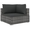 vidaXL 8-delige Loungeset met kussens poly rattan grijs