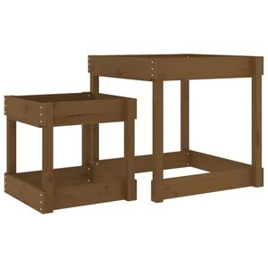 vidaXL Zandtafels 2 st massief grenenhout honingbruin