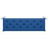 vidaXL Tuinbank met blauw kussen 175 cm massief teakhout