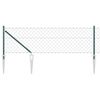 vidaXL gaashek met grondpennen 0,8 x 25 m PVC-Coated Staal Groen Mesh