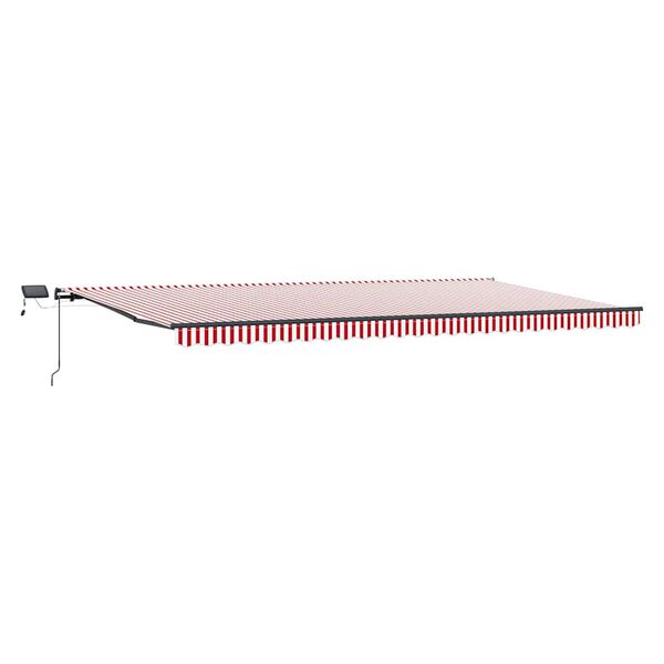 vidaXL Inklapbaar Zonnescherm Rood en wit 600 &times;300 cm Stof