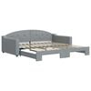 vidaXL Slaapbank met onderschuifbed 100x200 cm stof lichtgrijs