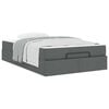 vidaXL Bedframe met matras met matras 2 pcs Dim Grijs Stof
