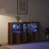 vidaXL LED Sideboard Oudhout 162 x 37 x 100 cm Bewerkt hout