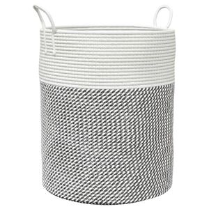 vidaXL Opbergmand &Oslash; 38x46 cm katoen grijs en wit