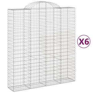 vidaXL Schanskorven 6 st gewelfd 200x50x220/240 cm ijzer