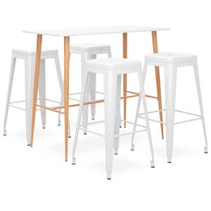 vidaXL 5-delige Barset wit