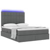 vidaXL Opbergbed met LED met matras Donkergrijs 140 x 200 cm Polyester
