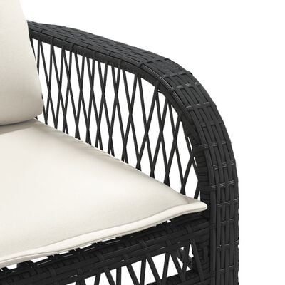 vidaXL 4-delige Loungeset met kussens poly rattan zwart