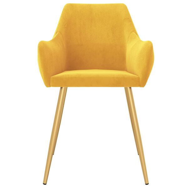 vidaXL Eetkamerstoelen 6 st fluweel geel