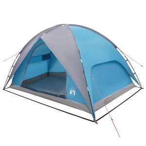 vidaXL Camping Tent met Regenhoes Waterdicht 4-persoons Blauw