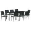 vidaXL Tuin eettafelset 9 st Zwart en Licht Grijs PE Rattan