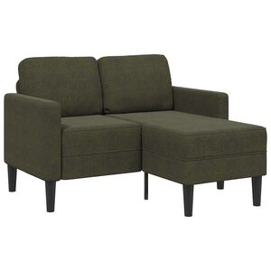 vidaXL 2-zitsbank met chaise longue, L-vormig, legergroen, 125 cm, kunstleer