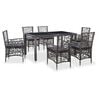 vidaXL 7-delige Tuinset poly rattan grijs