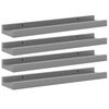 vidaXL Wandschappen 4 st 40x9x3 cm grijs