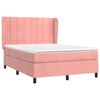 vidaXL Boxspring met matras fluweel roze 140x190 cm