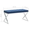 vidaXL Bankje 97 cm fluweel en roestvrij staal blauw