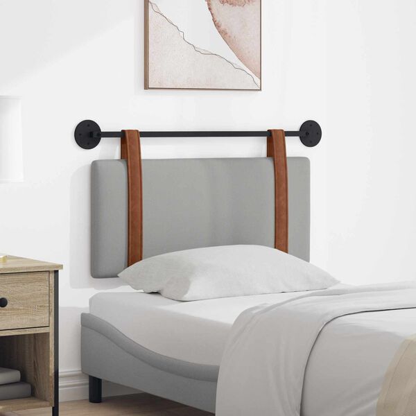 vidaXL Hangend Hoofdeinde Effen Wolkengrijs 90 x 55 x 5 cm Antiek PU