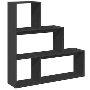 vidaXL Kamerscherm / boekenkast 3-laags 123x29x123 cm hout zwart
