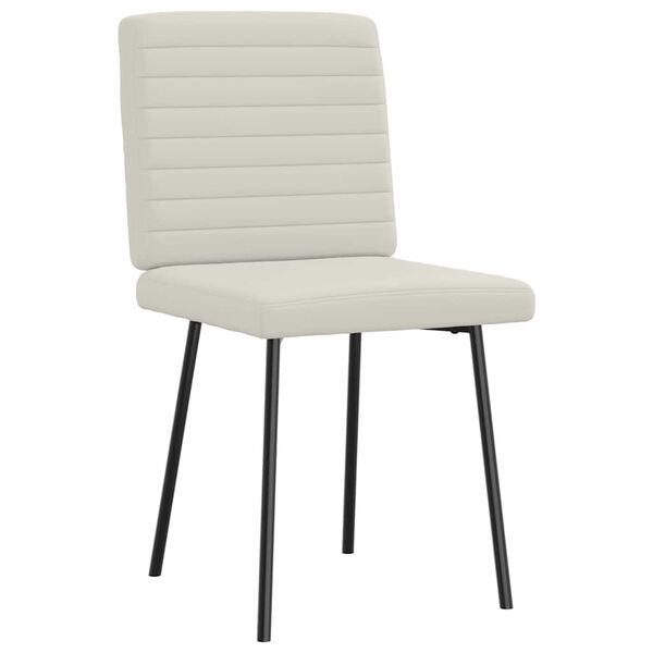 vidaXL Eetkamerstoelen 2 st fluweel crèmekleurig