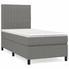 vidaXL Boxspring met matras stof donkergrijs 80x200 cm
