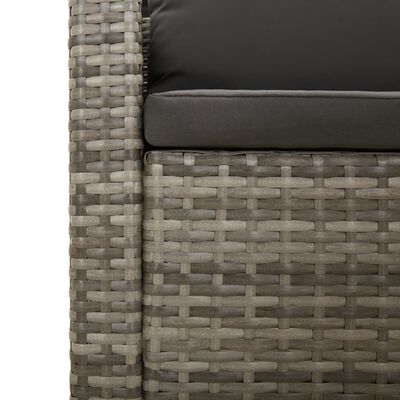 vidaXL 7-delige Loungeset met kussens poly rattan grijs