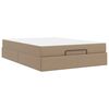 vidaXL Bedframe met matras met matras 2 pcs Tan PVC