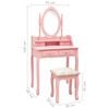 vidaXL Kaptafelset met kruk 75x69x140 cm paulowniahout roze