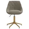 vidaXL Eetkamerstoel draaibaar fluweel lichtgrijs