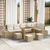 vidaXL Tuinbankenset 10 pcs Beige poly rattan