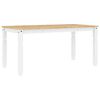 vidaXL Eettafel Corona 160x80x75 cm massief grenenhout wit