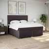 vidaXL Boxspring met matras stof donkerbruin 200x200 cm