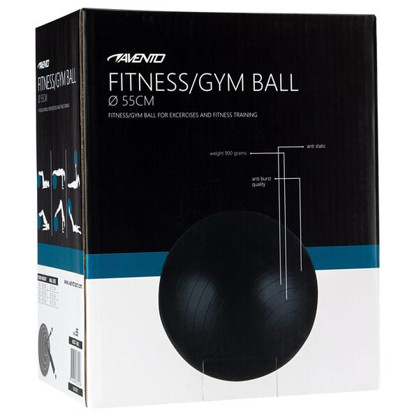 Avento Fitnessbal 55 cm zwart