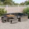 vidaXL Tuinbankenset met kussen 12 pcs Grijs poly rattan