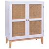 vidaXL Dressoir 80x35x100 cm MDF en rattan wit
