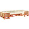 vidaXL 7-delige Loungeset met kussens massief grenenhout wasbruin