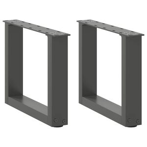 vidaXL Salontafelpoten 2 st U-vormig 30x(30-31) cm staal antraciet