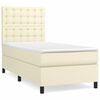 vidaXL Boxspring met matras kunstleer cr&egrave;mekleurig 90x190 cm