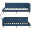 vidaXL Hoekbedframe met hoofdeinde Blauw 80 cm x 200 cm Fluweel