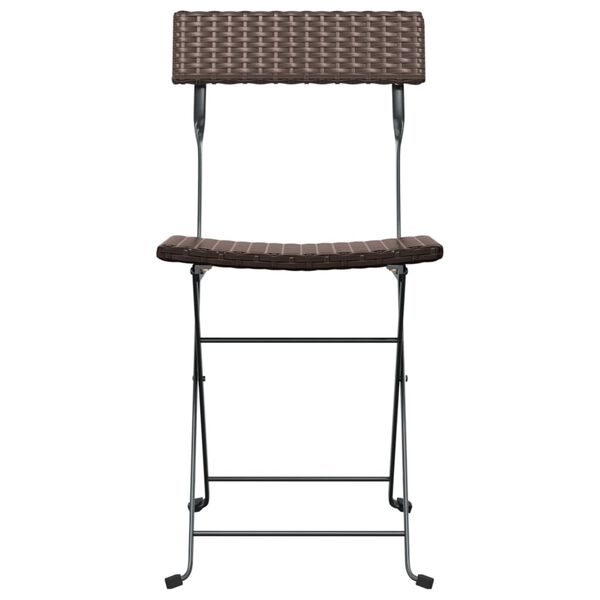 vidaXL Bistrostoelen 4 st inklapbaar poly rattan en staal bruin