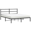 vidaXL Bedframe met hoofdbord metaal zwart 150x200 cm