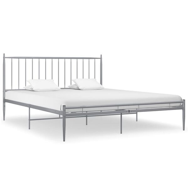 vidaXL Bedframe metaal grijs 180x200 cm