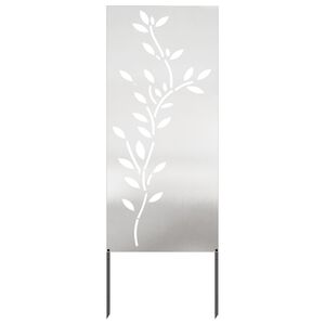 vidaXL Tuin Privacy Screen Bloemen Zilver 50 x 140 cm Roestvrij staal