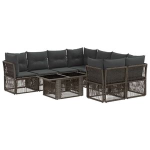 vidaXL Tuinbankenset 9 st Grijs poly rattan