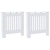 vidaXL Radiatorafdekking 2 st Wit 78 x 19 x 81,5cm Bewerkt hout