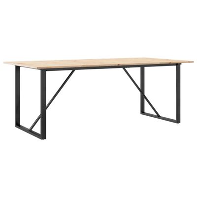 vidaXL Eettafel O-frame 200x100x75 cm massief grenenhout en gietijzer