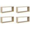 vidaXL Wandschappen kubus 4 st 60x15x23 cm bewerkt hout sonoma eiken